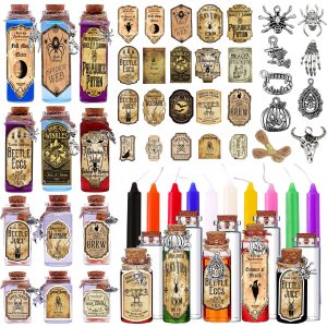 174PCS Halloween Potion Bottles with Cork