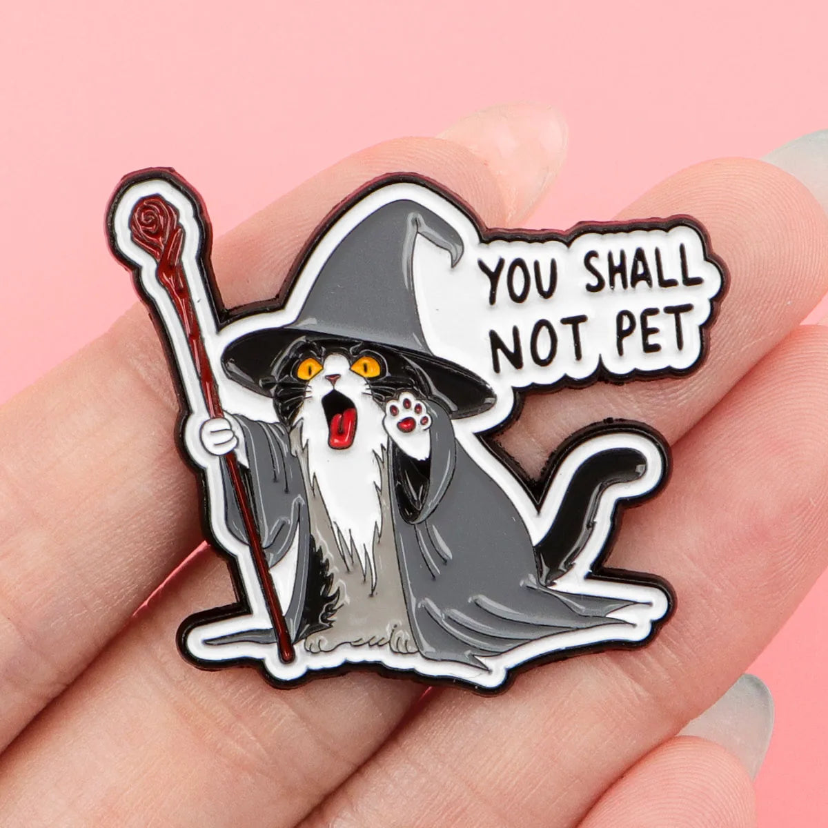 Cute Wizard Cat Enamel Pin โ Funny Witch Badge - Image 4