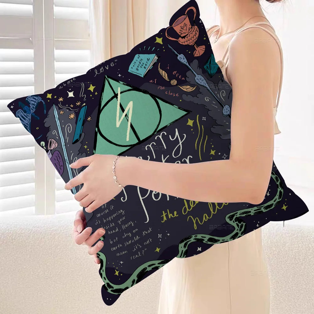 Harry Potter Wand & Landscape Pillow Cover - Image 9