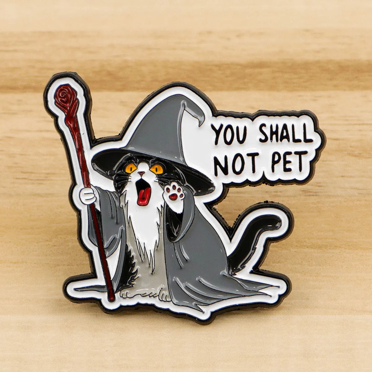 Cute Wizard Cat Enamel Pin โ Funny Witch Badge