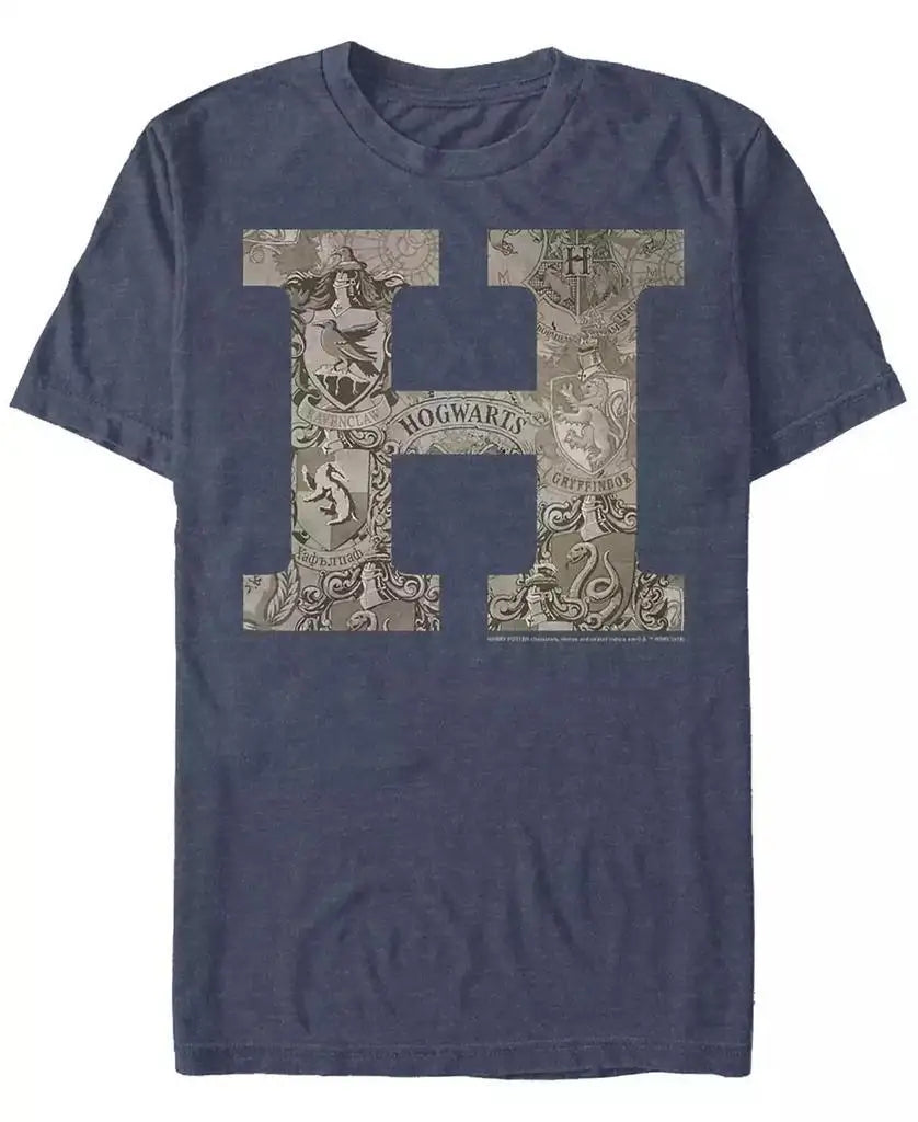 Men's Vintage-Like Hogwarts Short Sleeve Crew T-shirt - Image 2