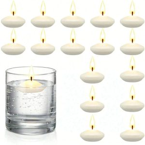 6/10/16PCS Unscented Floating Disc Candles