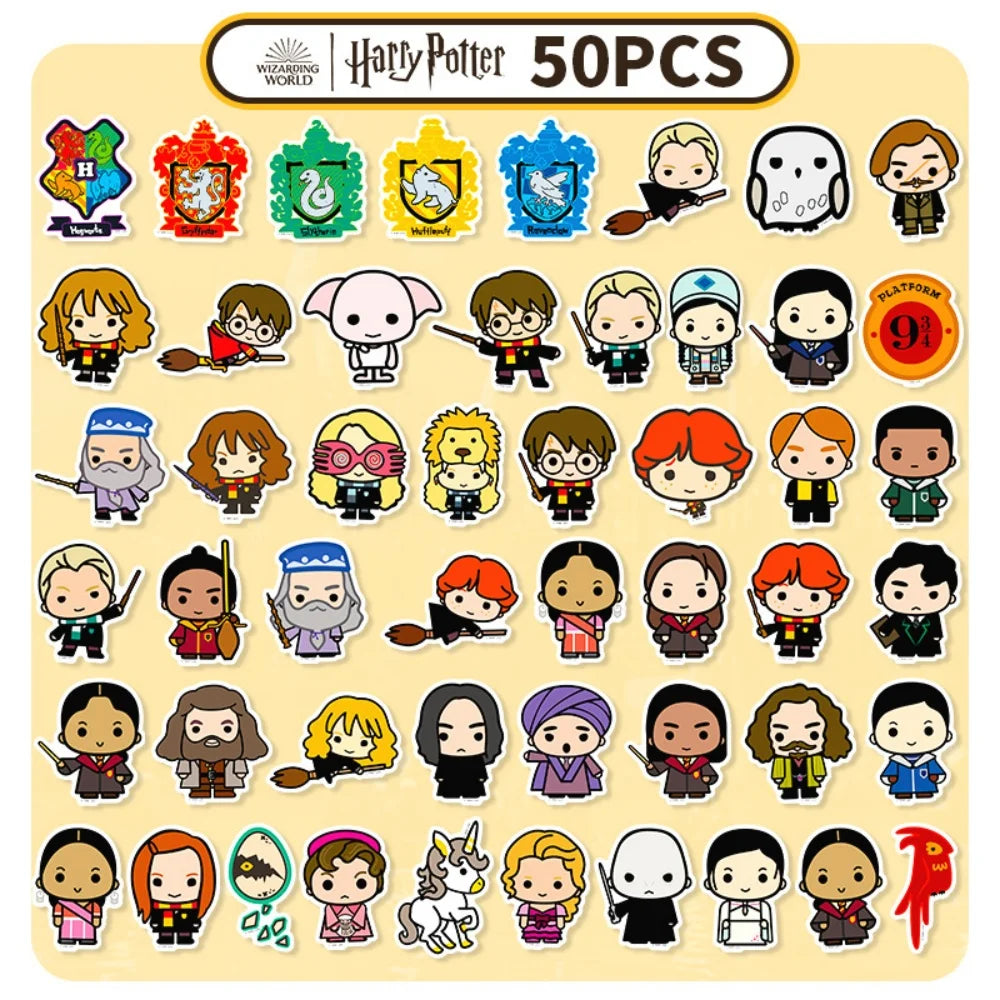 50Pcs Harry Potter Waterproof Stickers β Q Version Cartoon - Image 9