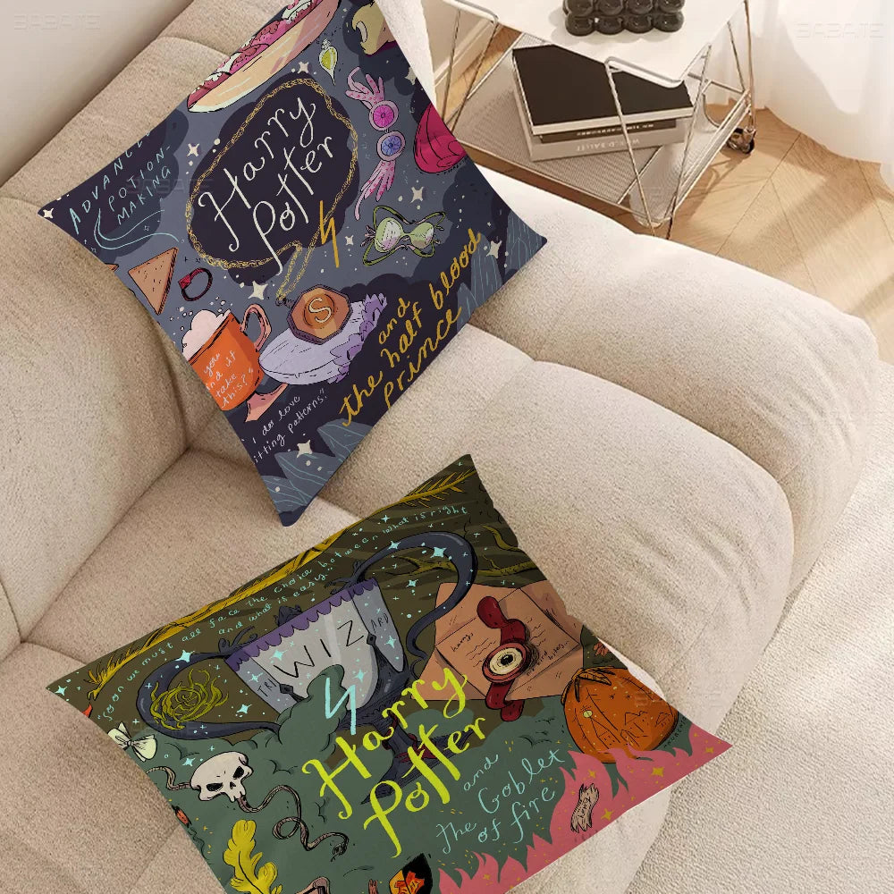 Harry Potter Wand & Landscape Pillow Cover - Image 2