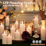 6–60PCS Acrylic Glass LED Flameless Candles
