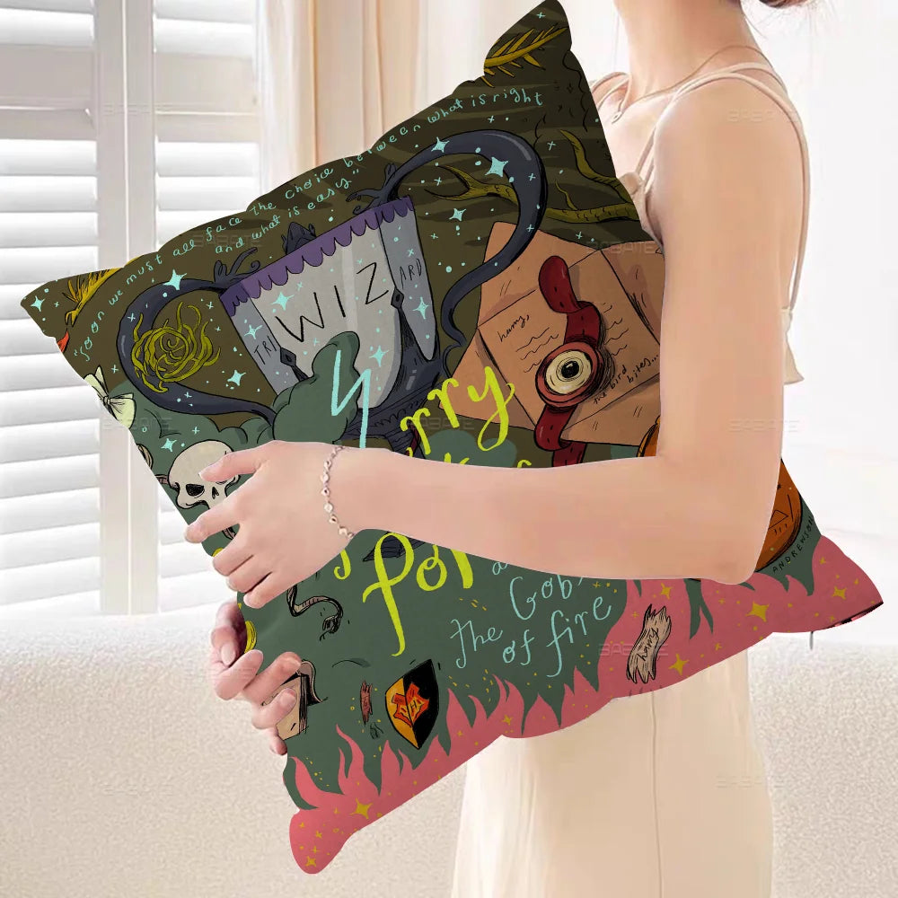 Harry Potter Wand & Landscape Pillow Cover - Image 7