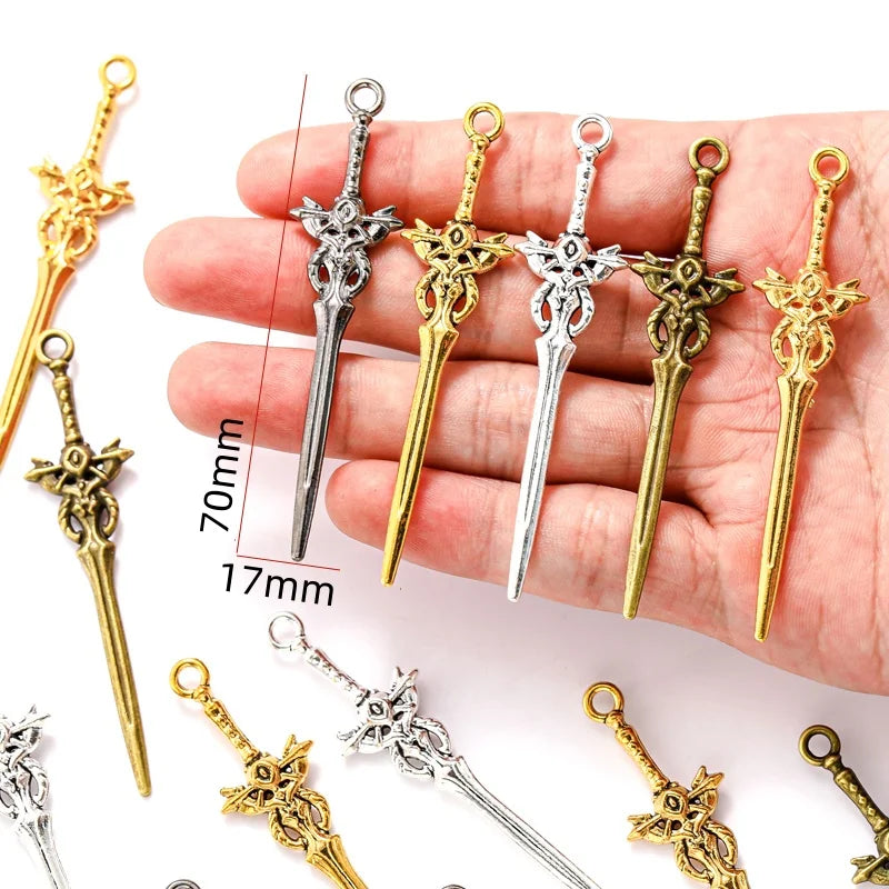 10PCS Mixed Alloy Weapon Charms - Image 2