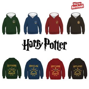 Inspired Slytherin, Hufflepuff & Ravenclaw Hooded Sweatshirts