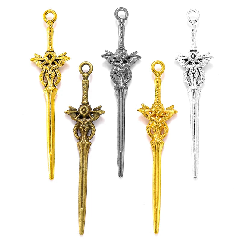 10PCS Mixed Alloy Weapon Charms - Image 6